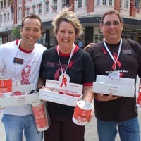 Volunteers collected donations at the World AIDS Day Street Appeal on November 30.
