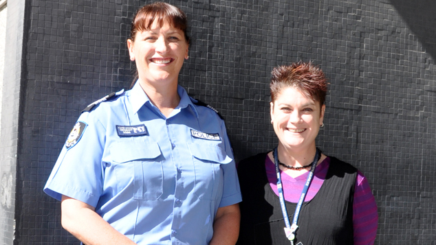Melane White and Snr Sgt Kate Vivian <