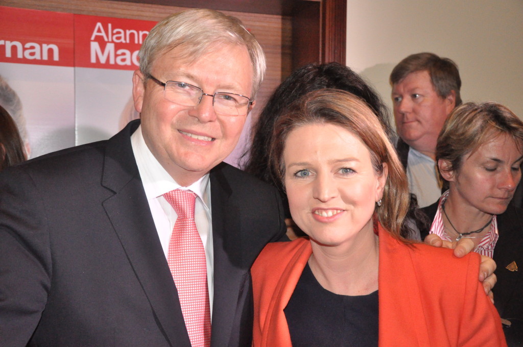 Prime Minister Kevin Rudd and Senator Louise Pratt