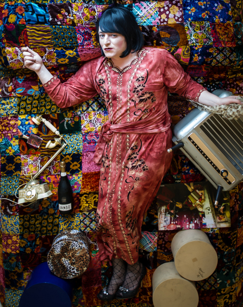 Tina Del Twist flounced on a bedspread FRINGE WORLD  Festival 4-8 Feb High Res image by Stano Murin