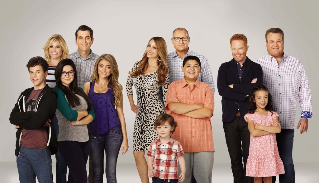 Modern Family - Series 06 Gallery Sarah Hyland as Haley, Ariel Winter as Alex, Eric Stonestreet as Cameron, Aubrey Anderson-Emmons as Lily, Jesse Tyler Ferguson as Mitchell, Julie Bowen as Claire, Ty Burrell as Phil, SofÌa Vergara as Gloria, Rico Rodriguez as Manny, Nolan Gould as Luke and Ed O'Neill as Jay. TM and © 2013 Fox and its related entities. All rights reserved. Patent Pending.