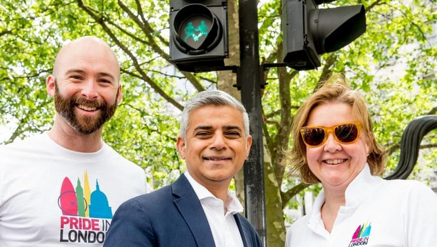 UK-Pride-Traffic-Light-Signals-Mayor-Sadiq-Khan-with-Pride-In-London