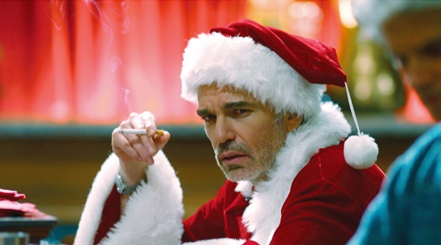 FILE - In this file photo provided by Columbia Tristar, Billy Bob Thornton is shown in the movie "Bad Santa." Over the years Santas have ranged from naughty to nice, from Edmund Gwenn's portrayal of Kris Kringle in "Miracle on 34th Street," to Billy Bob Thornton's gutter-mouthed drunk in "Bad Santa." The latest incarnation comes courtesy of Paul Giamatti, playing Santa opposite Vince Vaughn as the fat man's black-sheep brother in "Fred Claus." (AP Photo/Columbia TriStar, File)