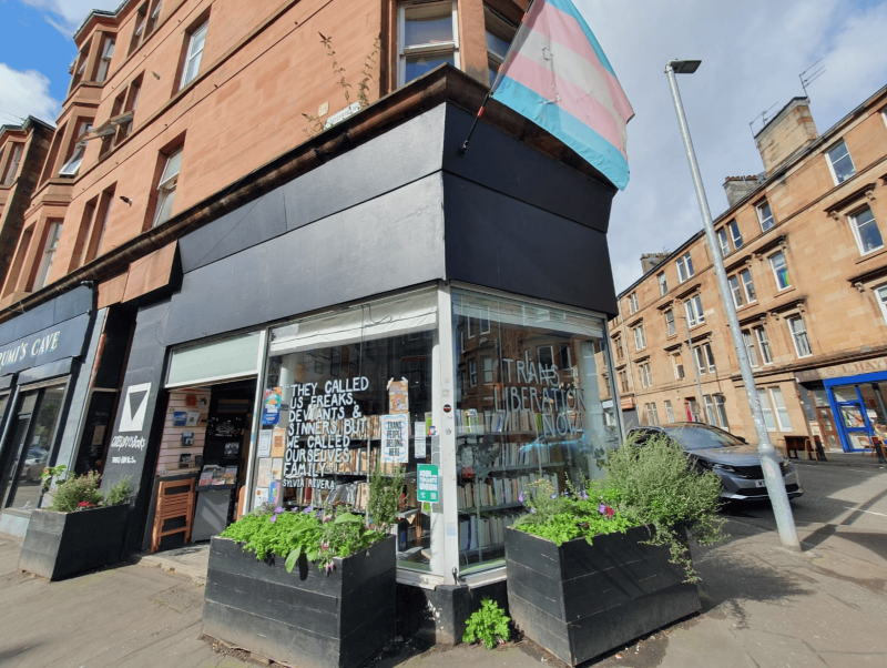 Glasgow bookshop targeted in transphobic attack gets community support